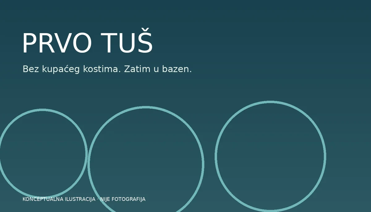 Grafička ilustracija pravila tuširanja prije islandskog bazena